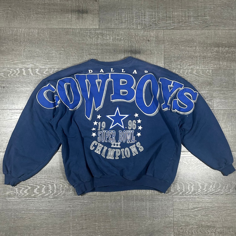 Vintage 1996 Dallas Cowboys Super Bowl XXX Champions Pro Player Sweatshirt Navy